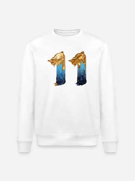 NEJ. 11 NUMMER 11 SEJ 11 ÅRS FØDSELSDAG - Stanley/Stella økologisk unisex-sweatshirt ROLLER - hvid