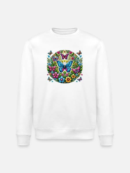 Papillons 2 - Sweat bio ROLLER Stanley/Stella Unisexe - blanc