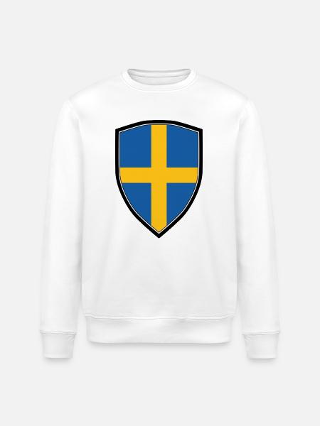 SWEDEN FLAG SHIELD - Sweat bio ROLLER Stanley/Stella Unisexe - blanc