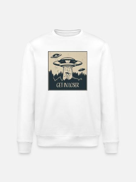 Extraterrestrial UFO Funny Space Gift - Stanley/Stella ROLLER Unisex Organic Sweatshirt - white