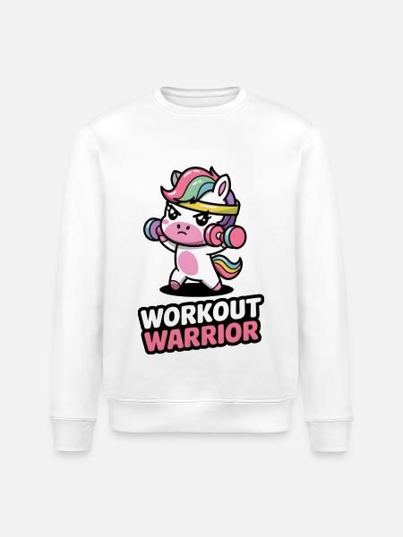 Workout Warrior - Stanley/Stella ROLLER Unisex Organic Sweatshirt - white