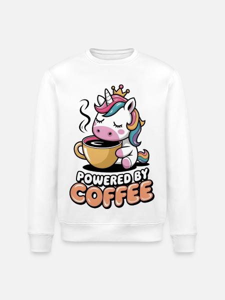 Powered By Coffee - Stanley/Stella ROLLER Unisex Organic Sweatshirt - white