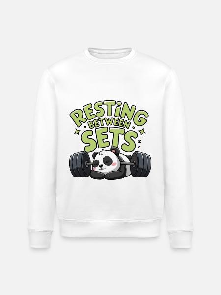 Resting Between Sets - Stanley/Stella ROLLER Unisex Organic Sweatshirt - white