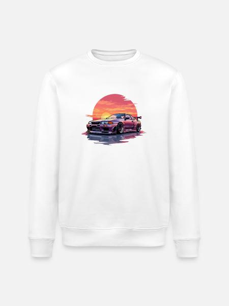 Skyline Sunset - Stanley/Stella ROLLER Unisex Organic Sweatshirt - white