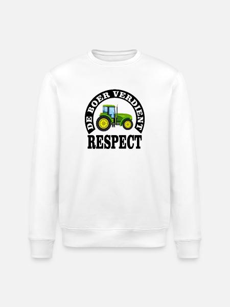 Farmers deserve respect - Stanley/Stella ROLLER Unisex Organic Sweatshirt - white