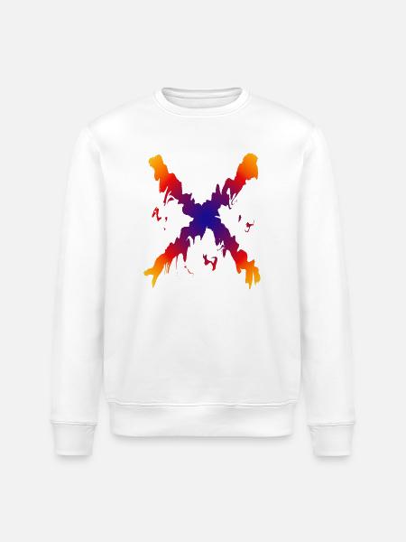 Regenbogen X Farbfluss Muster - Stanley/Stella Unisex Bio-Sweatshirt ROLLER - Weiß