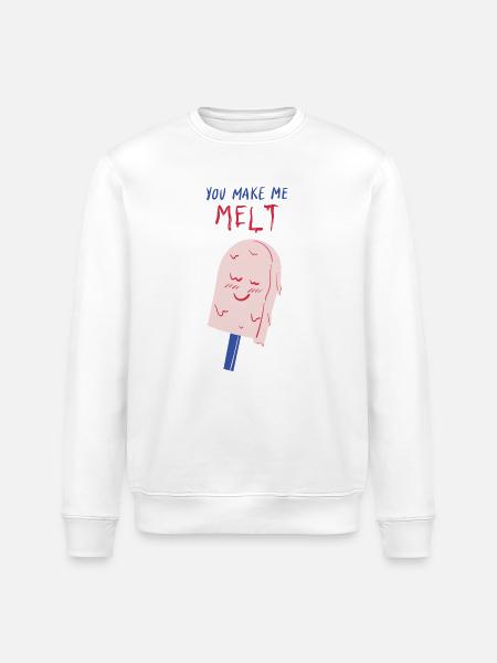 you make me melt icecream - Stanley/Stella ROLLER Unisex Organic Sweatshirt - white