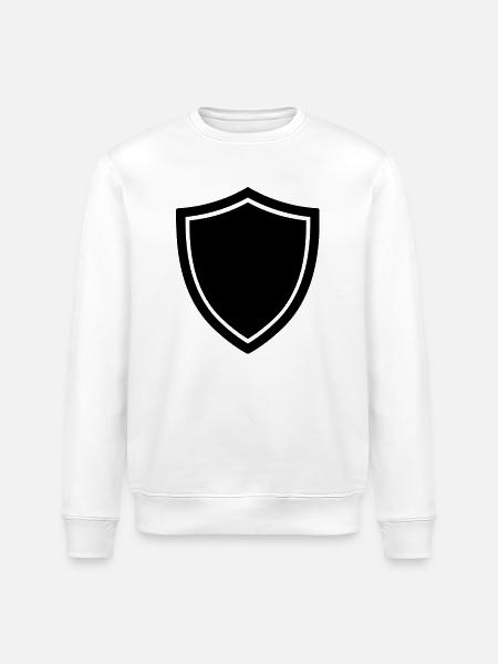 shield icon logo shape security - Stanley/Stella ROLLER Unisex Organic Sweatshirt - white