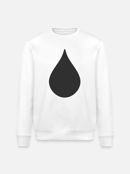 Drop Shape Logo Symbol - Stanley/Stella ROLLER Unisex Organic Sweatshirt - white