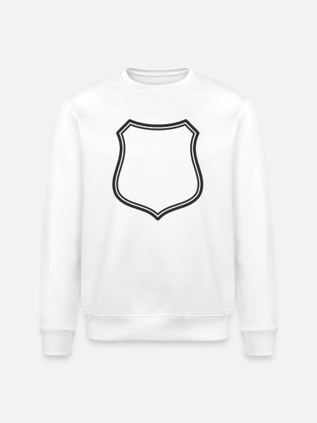 Leeres Schildlinien-Symbol Abzeichen Wappen Umrisssymbol - Stanley/Stella Unisex Bio-Sweatshirt ROLLER - Weiß