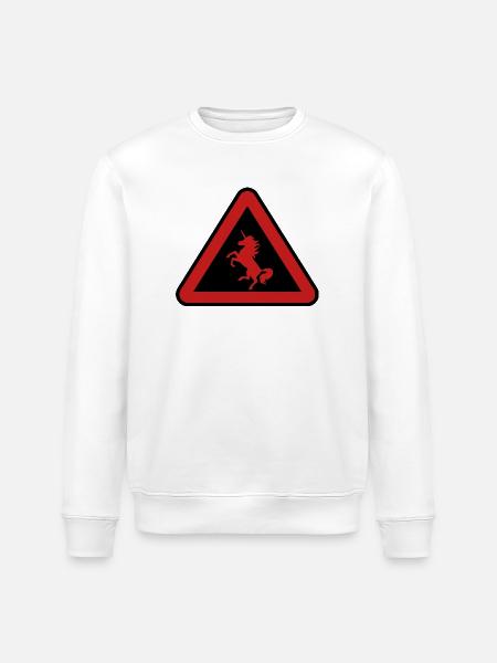 Achtung Einhorn, Gefahr - Stanley/Stella Unisex Bio-Sweatshirt ROLLER - Weiß