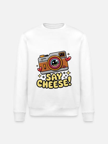 Say Cheese! - Stanley/Stella ROLLER Unisex Organic Sweatshirt - white