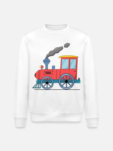 Children's train railway pink - Stanley/Stella ROLLER Unisex Organic Sweatshirt - white