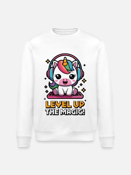 Level Up The Magic! - Stanley/Stella ROLLER Unisex Organic Sweatshirt - white