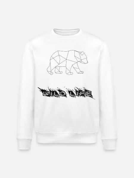 Geometrischer Bär - Stanley/Stella Unisex Bio-Sweatshirt ROLLER - Weiß