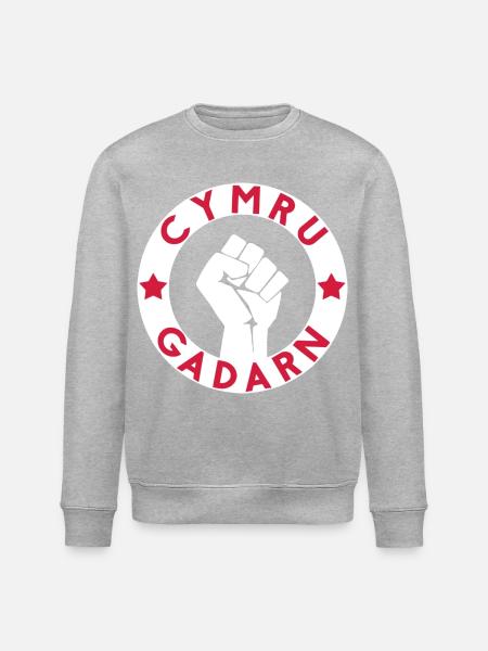 Cymru Gadarn - Stanley/Stella Unisex Bio-Sweatshirt ROLLER - Grau meliert