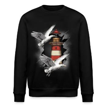 Leuchttürme Leuchtturm Möwe Möwen - Stanley/Stella Unisex Bio-Sweatshirt ROLLER - Schwarz - Vorne - Nik (191cm)