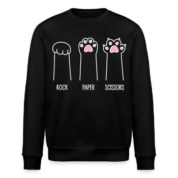 Rock Paper Scissors - Cat Paws - Stanley/Stella ROLLER Unisex Organic Sweatshirt - black - Front - Nik (191cm)