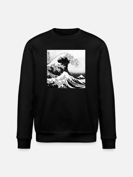 Japanese wave Kanagawa Style bd - Stanley/Stella ROLLER Unisex Organic Sweatshirt - black