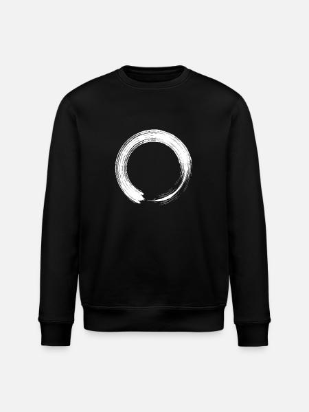 Circle design icon brush white - Stanley/Stella ROLLER Unisex Organic Sweatshirt - black