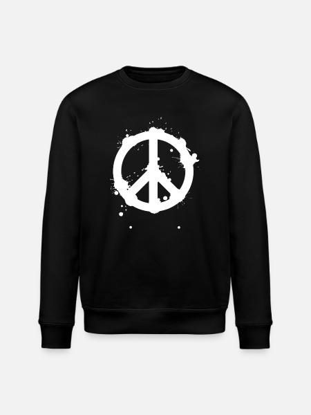 Peace Splash Guerrilla Print Style - Stanley/Stella ROLLER Unisex Organic Sweatshirt - black