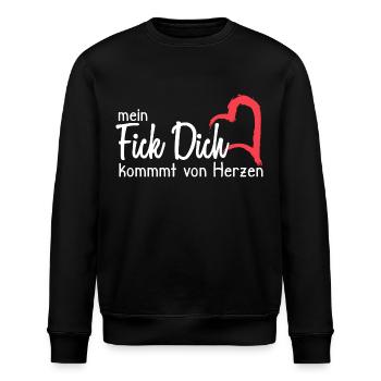 Mein Fick dich kommt von Herzen - Stanley/Stella Unisex Bio-Sweatshirt ROLLER - Schwarz - Vorne - Nik (191cm)