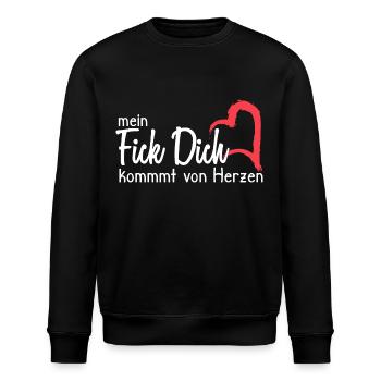 Mein Fick dich kommt von Herzen - Stanley/Stella Unisex Bio-Sweatshirt ROLLER - Schwarz - Vorne - Nik (191cm)