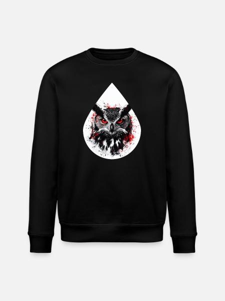 Trashpolka Eule Schwarz Rot - Stanley/Stella Unisex Bio-Sweatshirt ROLLER - Schwarz