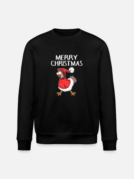 Christmas Chicken Merry Christmas - Stanley/Stella ROLLER Unisex Organic Sweatshirt - black