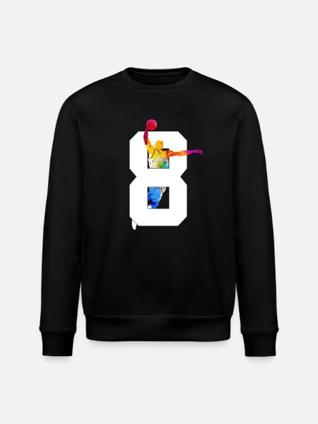 NUMBER 8 BASKETBALL 8TH BIRTHDAY - Stanley/Stella ROLLER Unisex Organic Sweatshirt - black