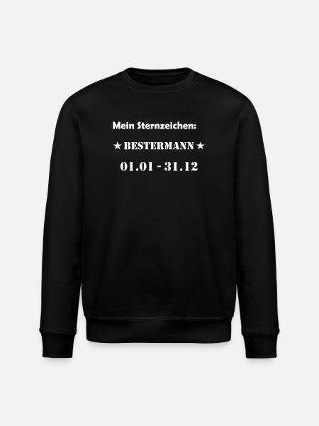 Bester Mann Wassermann Sternzeichen - Stanley/Stella Unisex Bio-Sweatshirt ROLLER - Schwarz