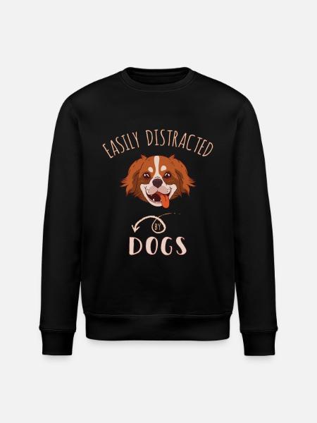Easily Distracted By Dogs - Stanley/Stella ROLLER Unisex Organic Sweatshirt - black