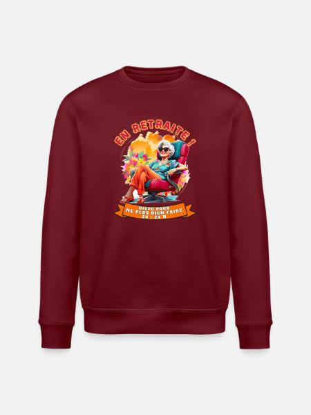 Retraitée libre et coloré - Sweat bio ROLLER Stanley/Stella Unisexe - bordeaux