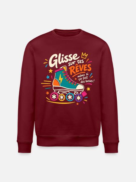 Skate & Shine - Stanley/Stella Unisex Bio-Sweatshirt ROLLER - Burgunderrot