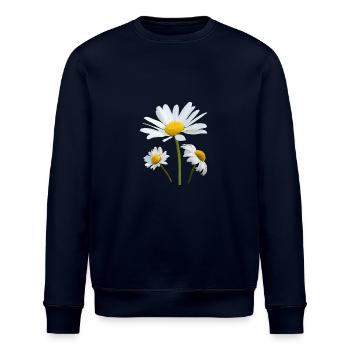Margeriten weiße Blumen Margerite - Stanley/Stella Unisex Bio-Sweatshirt ROLLER - Navy - Vorne - Nik (191cm)