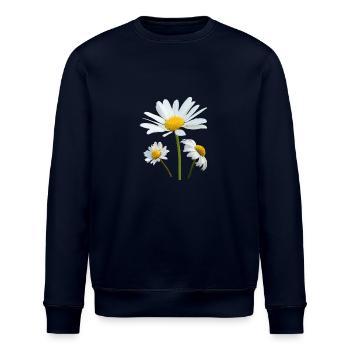 Margeriten weiße Blumen Margerite - Stanley/Stella Unisex Bio-Sweatshirt ROLLER - Navy - Vorne - Nik (191cm)