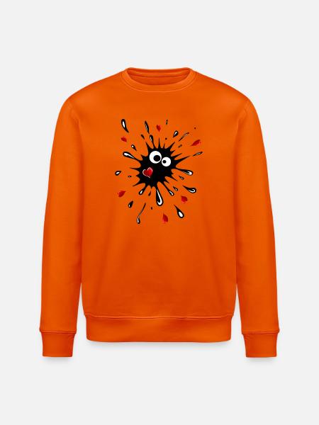 Klecks mit Herzen - Stanley/Stella Unisex Bio-Sweatshirt ROLLER - Tieforange