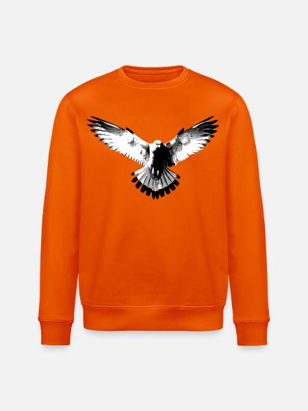 Falcon black and white - Stanley/Stella ROLLER Unisex Organic Sweatshirt - bright orange