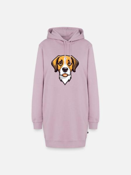 Kromfohrlander Hunderasse Cartoon Kawaii Illustrati - Hoodie-Kleid - Altrosa