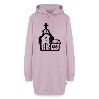 Kirche - Hoodie-Kleid - Altrosa - Vorne - AI Model Female 172 light (172cm)