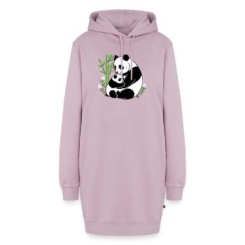 Panda Zärtlichkeit - Hoodie-Kleid - Altrosa - Vorne - AI Model Female 172 light (172cm)