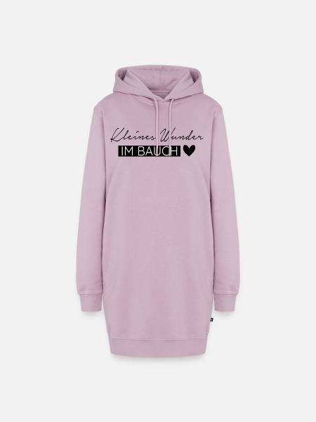 Kleines Wunder im Bauch - Hoodie-Kleid - Altrosa