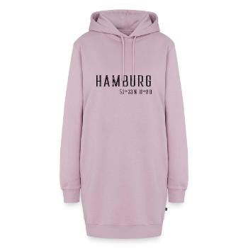Hamburg Koordinaten - Hoodie-Kleid - Altrosa - Vorne - AI Model Female 172 light (172cm)
