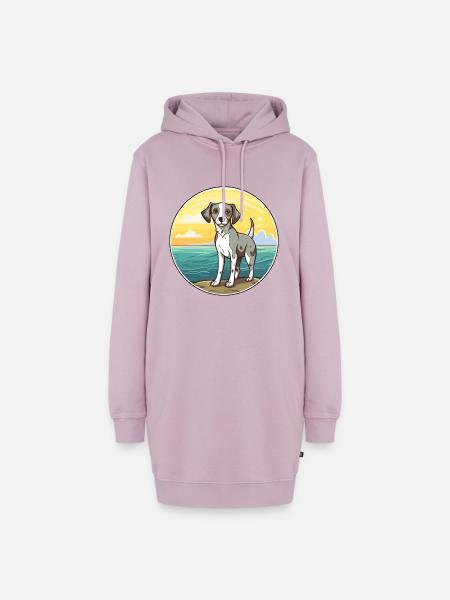 Kromfohrlander Hund Rasse Cartoon Kawaii Clipart - Hoodie-Kleid - Altrosa