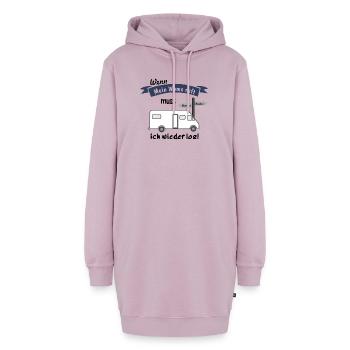 wenn mein womo ruft muss ich wieder los - Hoodie-Kleid - Altrosa - Vorne - AI Model Female 172 light (172cm)