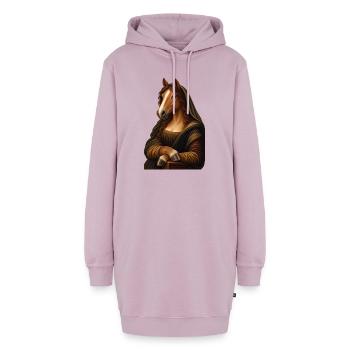 Mona Lisa als Pferd - Hoodie-Kleid - Altrosa - Vorne - AI Model Female 172 light (172cm)