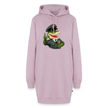 Krokodil Polizist - Hoodie-Kleid - Altrosa - Vorne - AI Model Female 172 light (172cm)