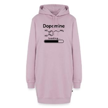 Design der Dopamin-Lademolekülchemie - Hoodie-Kleid - Altrosa - Vorne - AI Model Female 172 light (172cm)