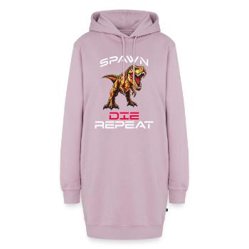 Spawn Die Repeat Gamer Dino Survival Zocken Witz - Hoodie-Kleid - Altrosa - Vorne - AI Model Female 172 light (172cm)