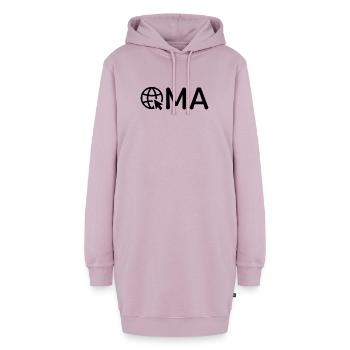 Oma mit Internet-Symbol – Schwarz - Hoodie-Kleid - Altrosa - Vorne - AI Model Female 172 light (172cm)
